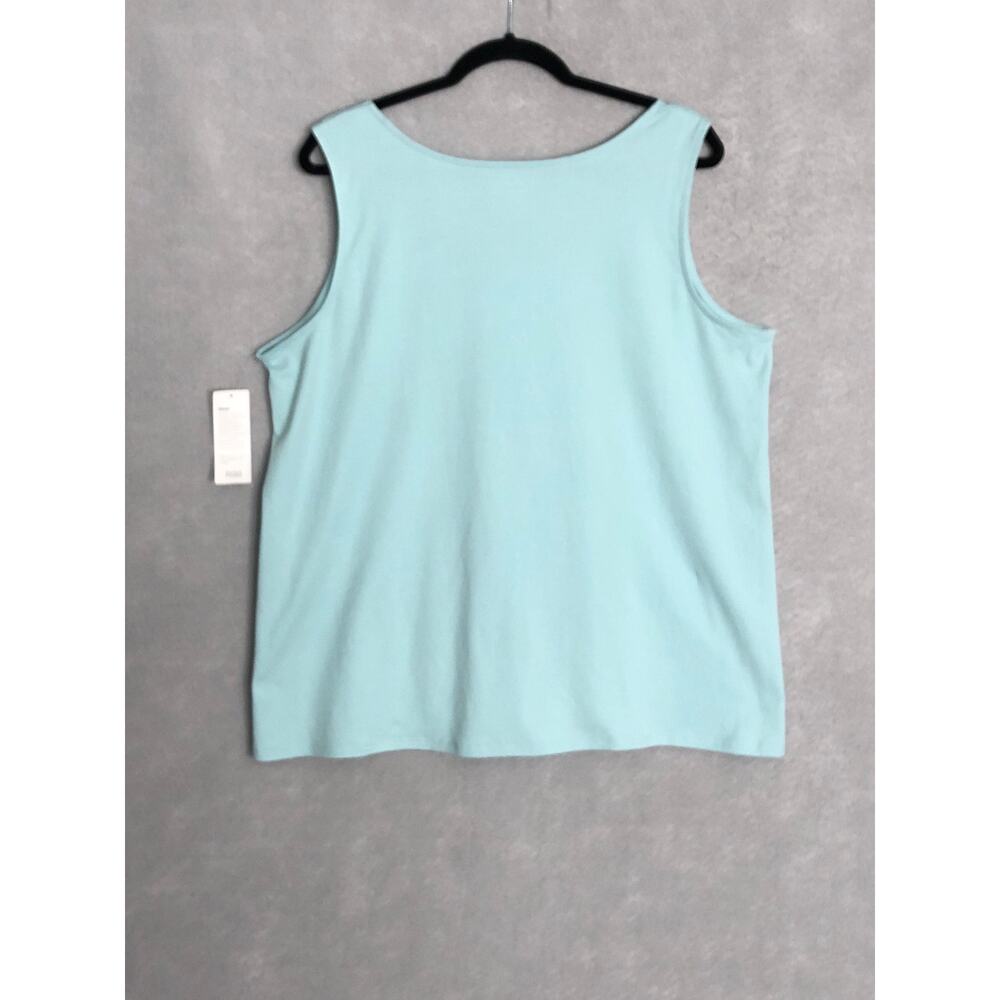 EILEEN FISHER cotton Tank Top in Pool aqua blue NWT - Picture 4 of 8